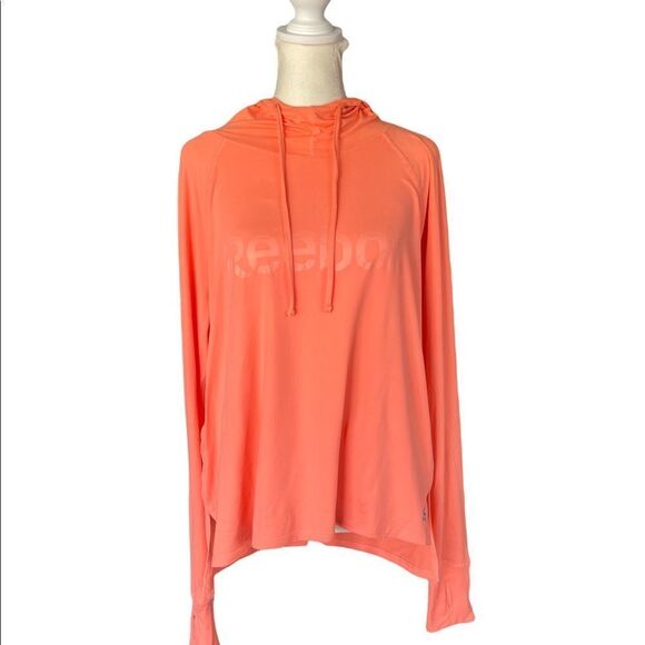 Reebok unisex pullover hoodie fusion coral relaxed fit size large EUC - Picture 1 of 8
